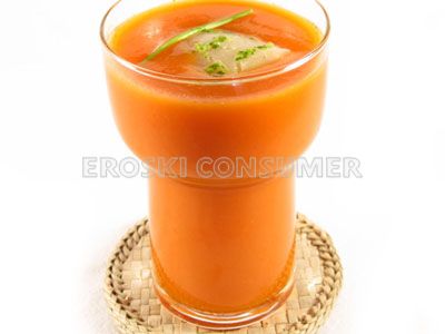 Batido frío de tomate, pepino y limón