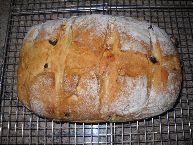 Pastel de albaricoque y pasas 