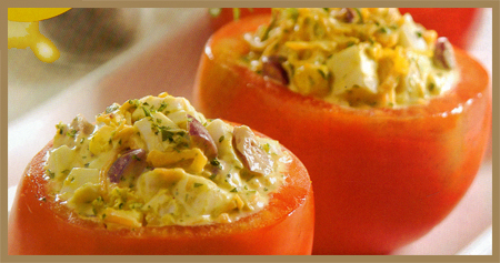 Tomates rellenos de marisco